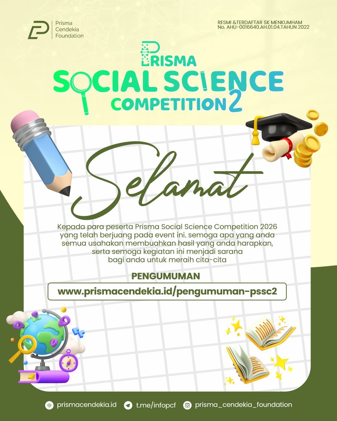PENGUMUMAN PRISMA SOCIAL SCIENCE COMPETITION 2