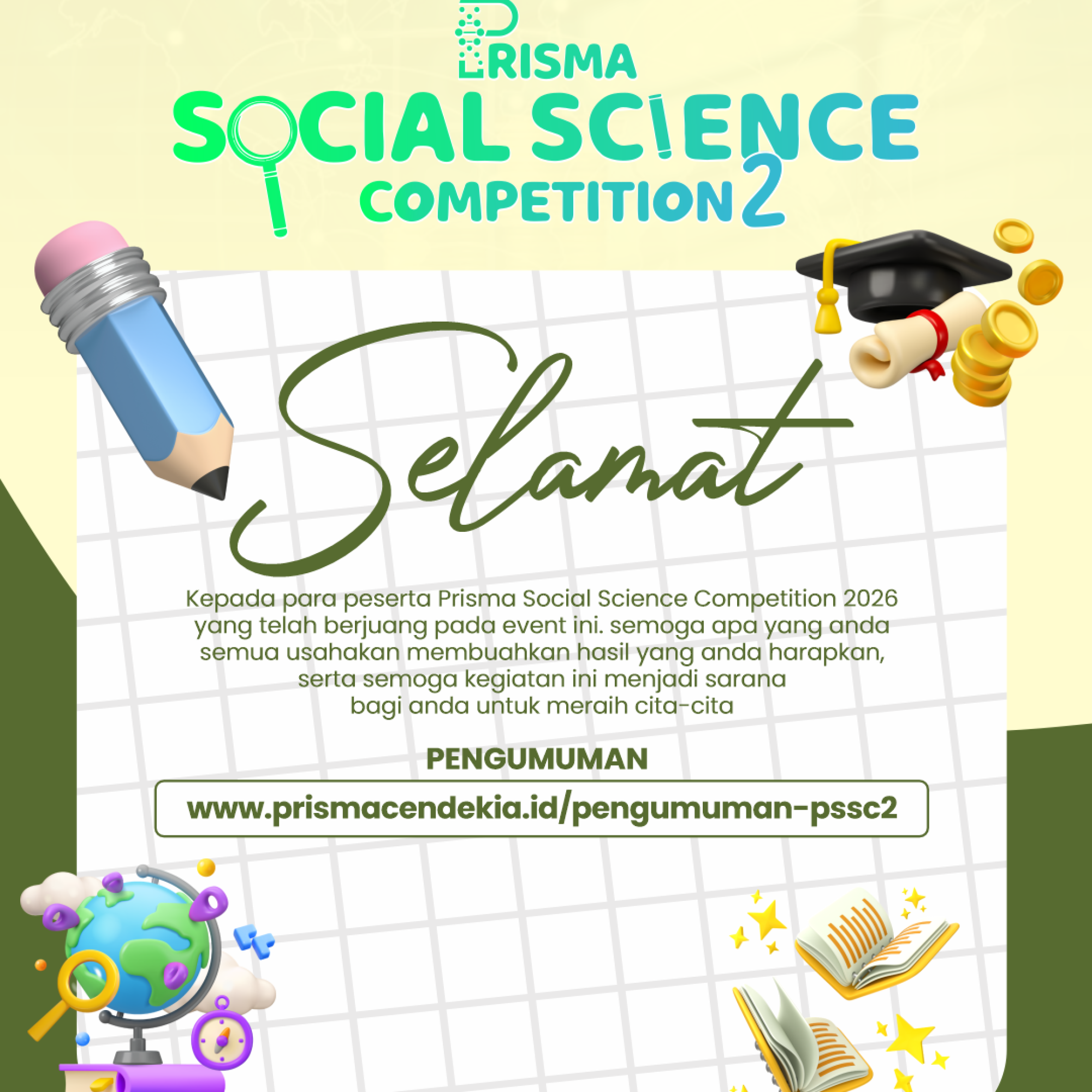 PENGUMUMAN PRISMA SOCIAL SCIENCE COMPETITION 2